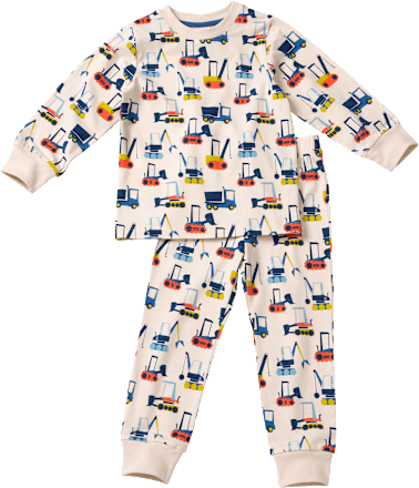 Schlafanzug Pro Climate mit Baustellenfahrzeug-Muster, beige, Gr. 98 ALANA