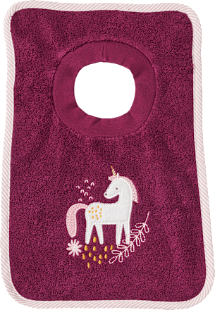 Lätzchen mit Einhorn-Applikation, beere ALANA