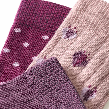 Socken mit Blumen- & Punkte-Muster, rosa + lila, Gr. 19/21 ALANA