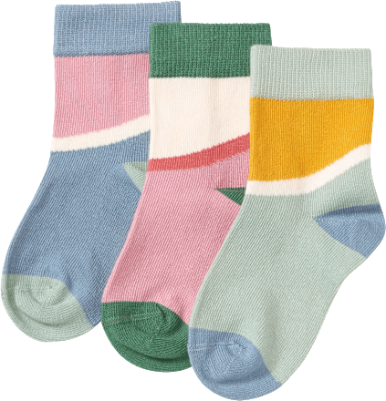 Socken im Colourblocking-Design, blau + rosa + grün, Gr. 23/26 ALANA