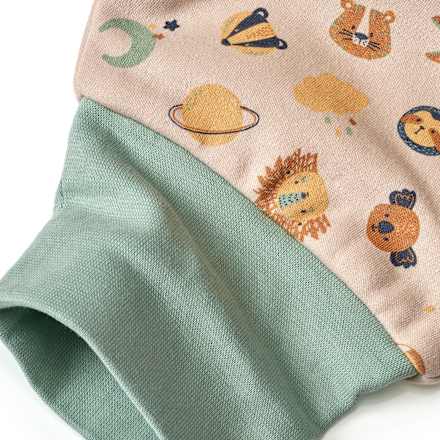 Schlafsack mit Beinen 2 TOG mit Tier-Muster, beige, 110 cm ALANA