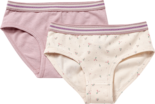 Slips mit Blümchen-Muster, beige + lila, Gr. 110/116 ALANA