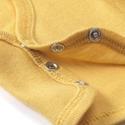 Body Langarm aus Bio-Wolle und Seide, gelb, Gr. 62/68 ALANA