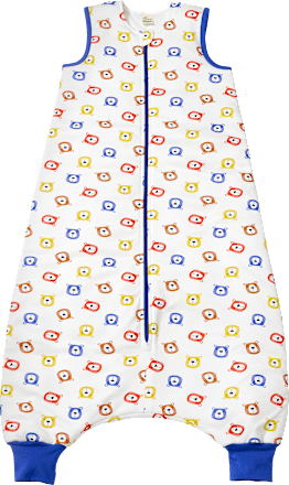 Schlafsack mit Beinen 3 TOG mit Bärenkopf-Muster, weiß, 110 cm ALANA