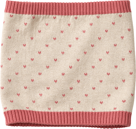 Loop Schal mit Herz-Muster, rosa & beige ALANA