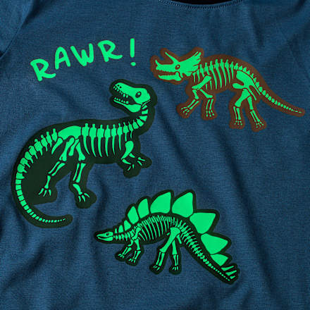 Schlafanzug mit Glow-in-the-Dark Dino Print, blau, Gr. 122/128 PUSBLU
