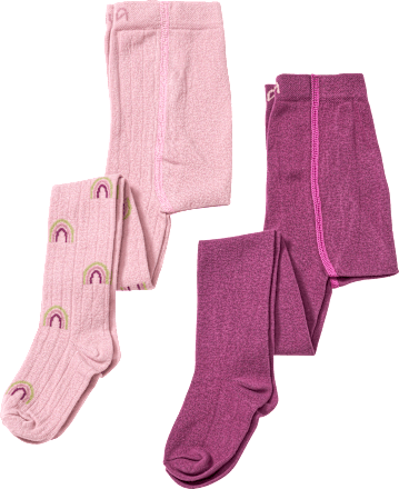 Strumpfhosen mit Ripp-Struktur & Regenbogen-Muster, rosa + lila, Gr. 110/116 ALANA