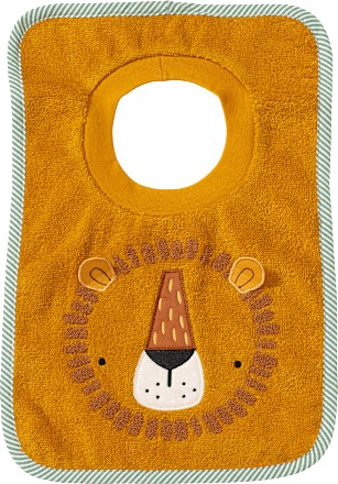 Lätzchen mit Löwen-Motiv & 3D-Applikation, gelb ALANA