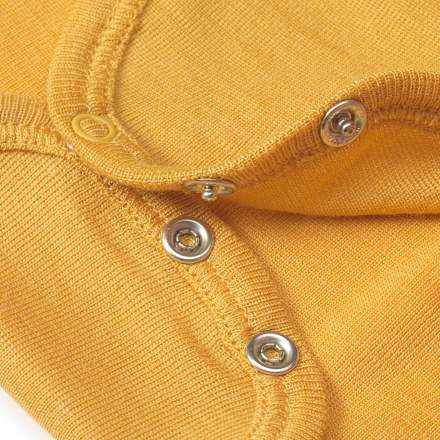 Wickelbody aus Bio-Wolle und Seide, gelb, Gr. 74/80 ALANA