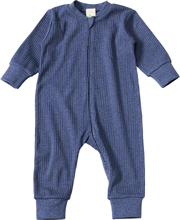 Schlafanzug mit Ripp-Struktur, blau, Gr. 74 ALANA