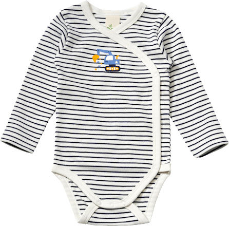 Wickelbody mit Bagger-Applikation, blau, Gr. 50/56 ALANA