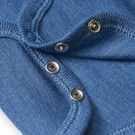 Wickelbody aus Bio-Wolle und Seide, blau, Gr. 74/80 ALANA