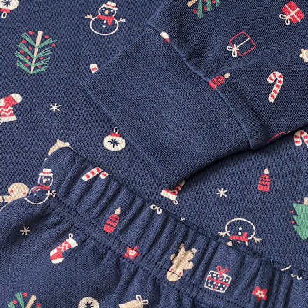 Schlafanzug mit Weihnachts-Muster, blau, Gr. 92 ALANA
