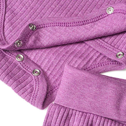 Set mit Wickelbody & Hose mit Ripp-Struktur, lila, Gr. 62/68 ALANA