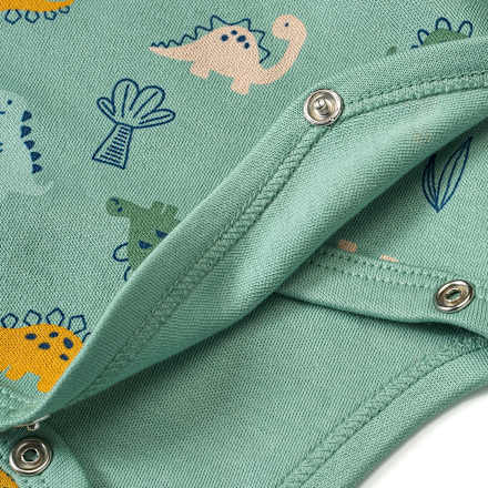 Wickelbody mit Dino-Muster, grün, Gr. 50/56 ALANA