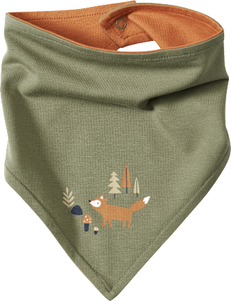 Halstuch zum Wenden mit Fuchs-Motiv, grün & orange ALANA