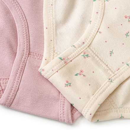 Slips mit Blümchen-Muster, beige + lila, Gr. 110/116 ALANA