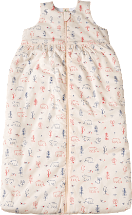 Schlafsack 3 TOG mit Waldtier-Muster, beige, 80 cm ALANA