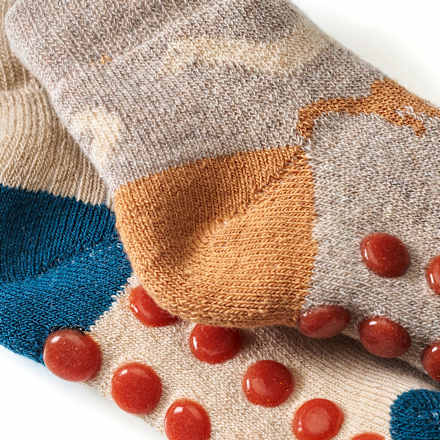 ABS Sneakersocken mit Dino-Motiv, braun, Gr. 23/26 PUSBLU