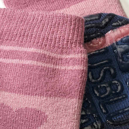 Stoppersocken mit Herz-Motiv, rosa & blau, Gr. 21/22 PUSBLU