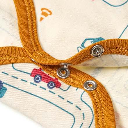 Body Langarm mit Baustellen-Muster, beige, Gr. 86/92 ALANA