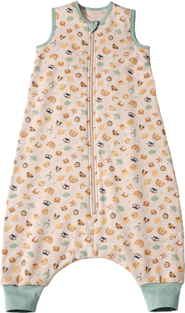 Schlafsack mit Beinen 2 TOG mit Tier-Muster, beige, 110 cm ALANA