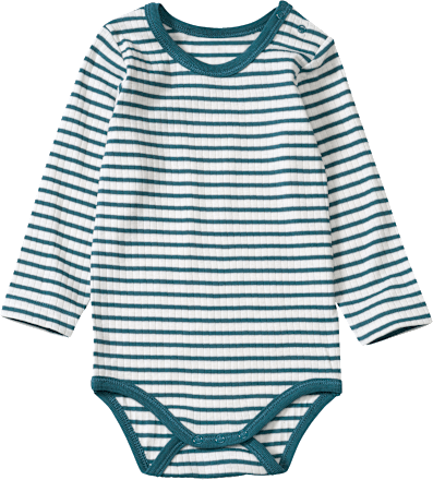 Langarmbody mit Ripp-Struktur, blau, Gr. 86/92 ALANA