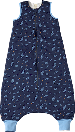 Schlafsack mit Beinen 2 TOG mit Weltall-Muster, blau, 100 cm ALANA
