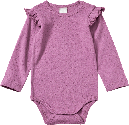 Body Langarm mit Ajour-Struktur, lila, Gr. 74/80 ALANA