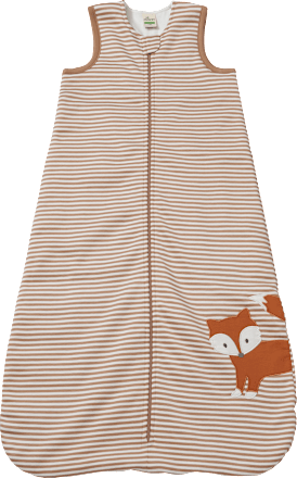Schlafsack 2 TOG mit Fuchs-Motiv, weiß & braun, 110 cm ALANA
