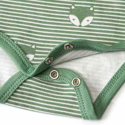 Body Langarm mit Fuchs-Muster, grün, Gr. 86/92 ALANA