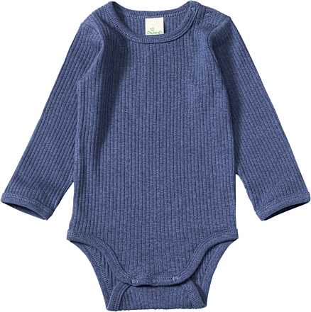 Langarmbody mit Ripp-Struktur, blau, Gr. 74/80 ALANA