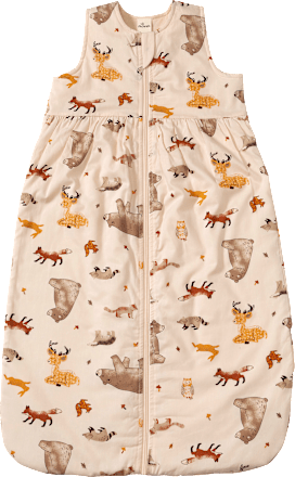 Schlafsack 2 TOG mit Waldtier-Muster, braun, 110 cm ALANA