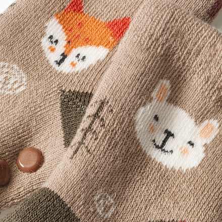 ABS Socken mit Waldtier-Muster, grün, Gr. 23/26 PUSBLU