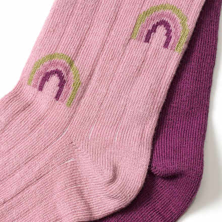 Strumpfhosen mit Ripp-Struktur & Regenbogen-Muster, rosa + lila, Gr. 110/116 ALANA