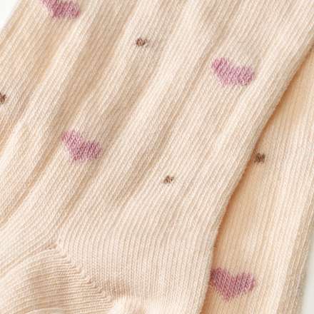 Strumpfhose mit Ripp-Struktur & Herz-Muster, beige, Gr. 110/116 ALANA