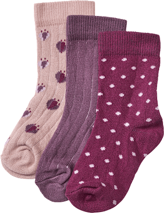 Socken mit Blumen- & Punkte-Muster, rosa + lila, Gr. 23/26 ALANA