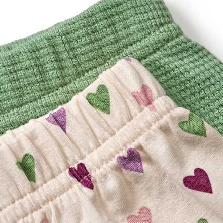 Leggings mit Waffel-Struktur + Herz-Muster, grün & rosa, Gr. 62 ALANA