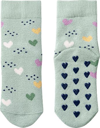 ABS Socken mit Herz-Muster, grün, Gr. 19/22 ALANA