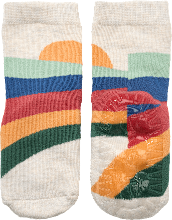 Stoppersocken mit Regenbogen-Muster, beige, Gr. 19/20 ALANA