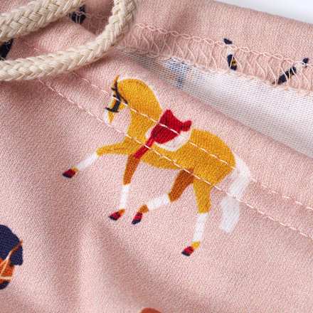 Turnbeutel mit Pferde-Muster, rosa, ca. 32 x 40 cm ALANA