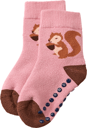 ABS Socken mit Eichhörnchen-Motiv, rosa, Gr. 19/22 ALANA