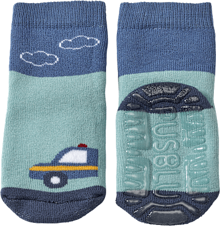 Stoppersocken mit Feuerwehrauto-Motiv, blau, Gr. 21/22 PUSBLU