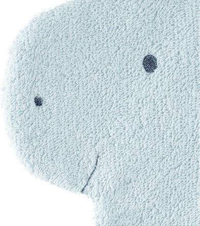 Waschhandschuh Dino, blau fehn