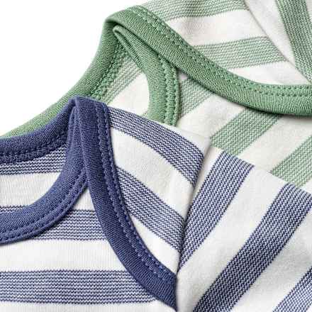 Bodys Langarm mit Ringel-Muster, grün + blau, Gr. 86/92 ALANA