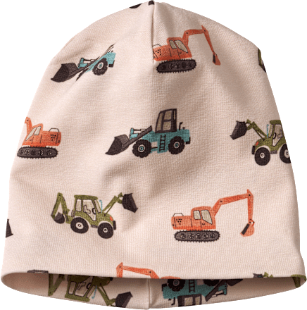 Mütze Pro Climate mit Traktor-Muster, beige, Gr. 52/53 ALANA