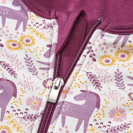 Schlafsack 2 TOG mit Einhorn-Muster, weiß & lila, 110 cm ALANA