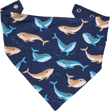 Halstuch Pro Climate mit Wal-Muster, blau ALANA