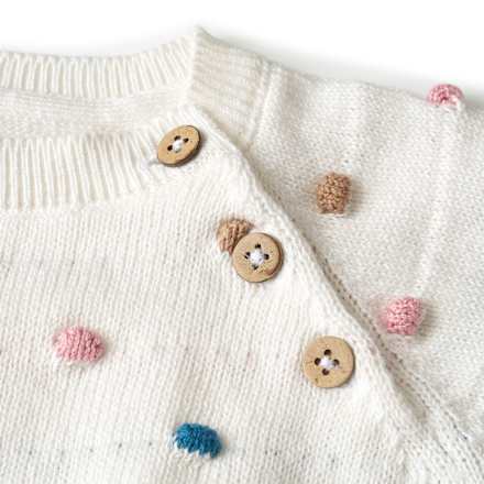 Pullover aus Strick mit Punkte-Muster, beige, Gr. 62 ALANA