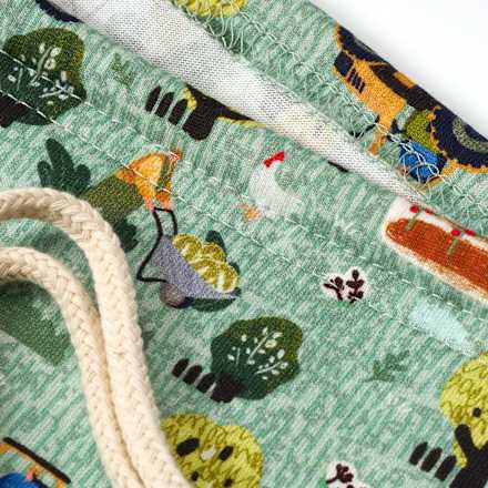 Turnbeutel mit Traktor-Muster, grün, ca. 32 x 40 cm ALANA